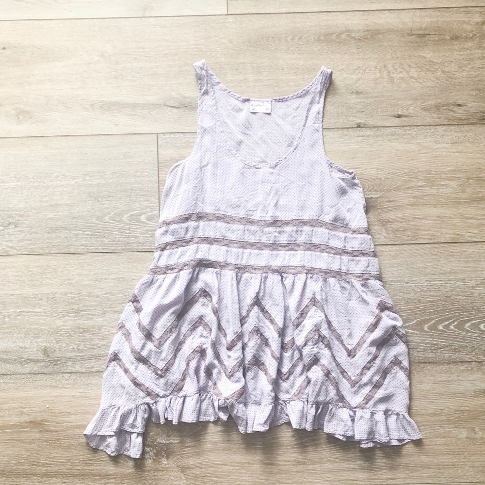 Free People Lavender Polka Dot Lace Slip Dress - Picture 2 of 8